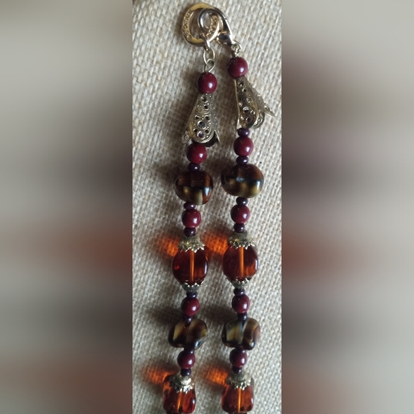 Erwin Pearl Amber /Orange Glass Beaded Rare Vintage Signed Necklace - Picture 14 of 14